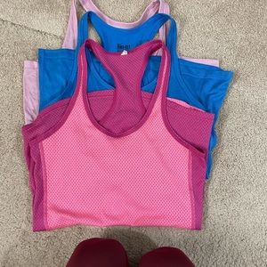 3 dri-fit workout tops all XS